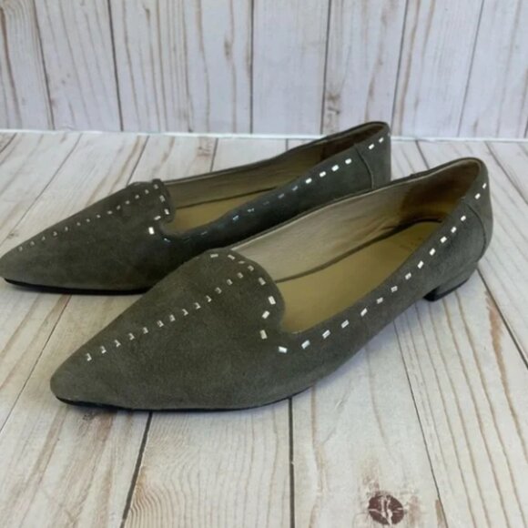 Shoe the Bear Gray Suede studded Flats Size 37 - Picture 2 of 3
